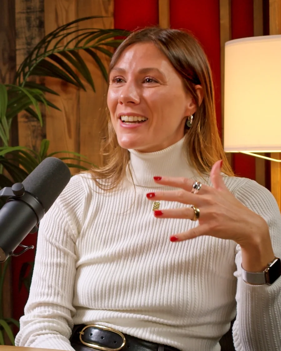Kimberly Breuer talking in the Founder Mode studio