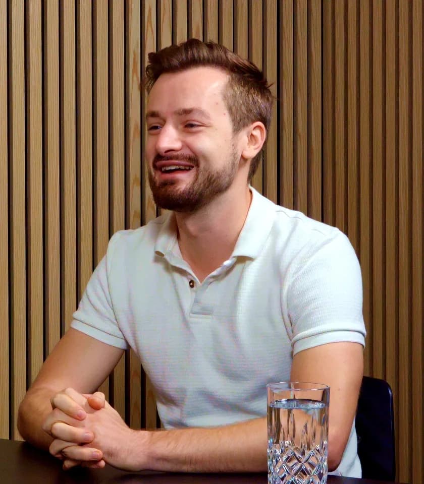 Leon Szeli laughing