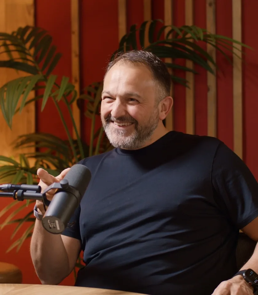 Mirko Novakovic laughs