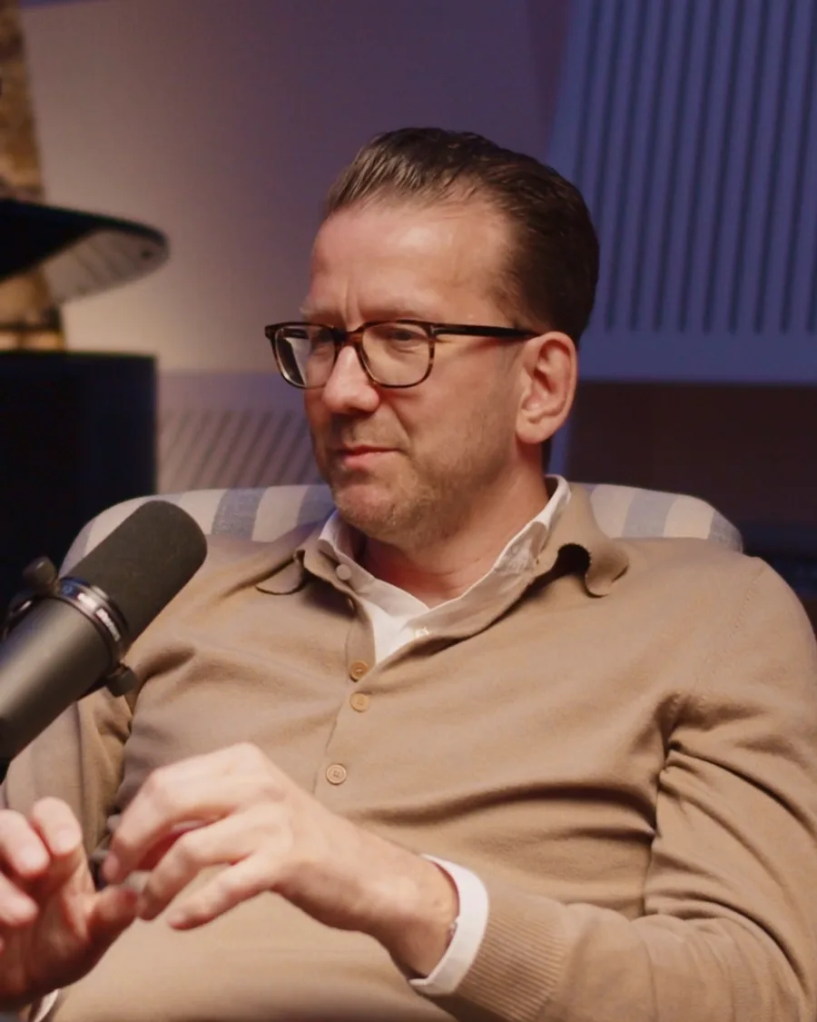 Oliver Merkel talking in the Founder Mode studio